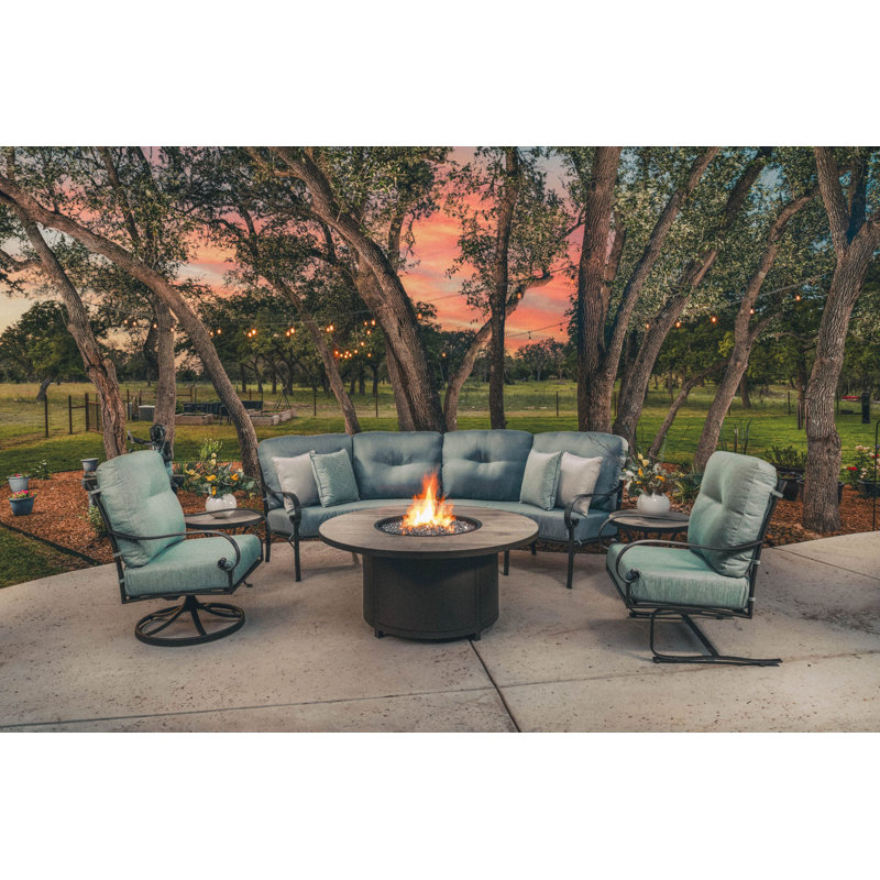 Pasadera Outdoor 6 - Seat Patio Sectional Set, Graphite, Alcazar Redwood