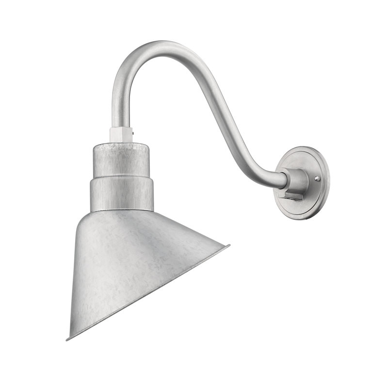 Luminaire de grange à intensité variable 1 lumière RLM Molley, Galvanisé, H 17 po x l 10 po x p 19,5 po