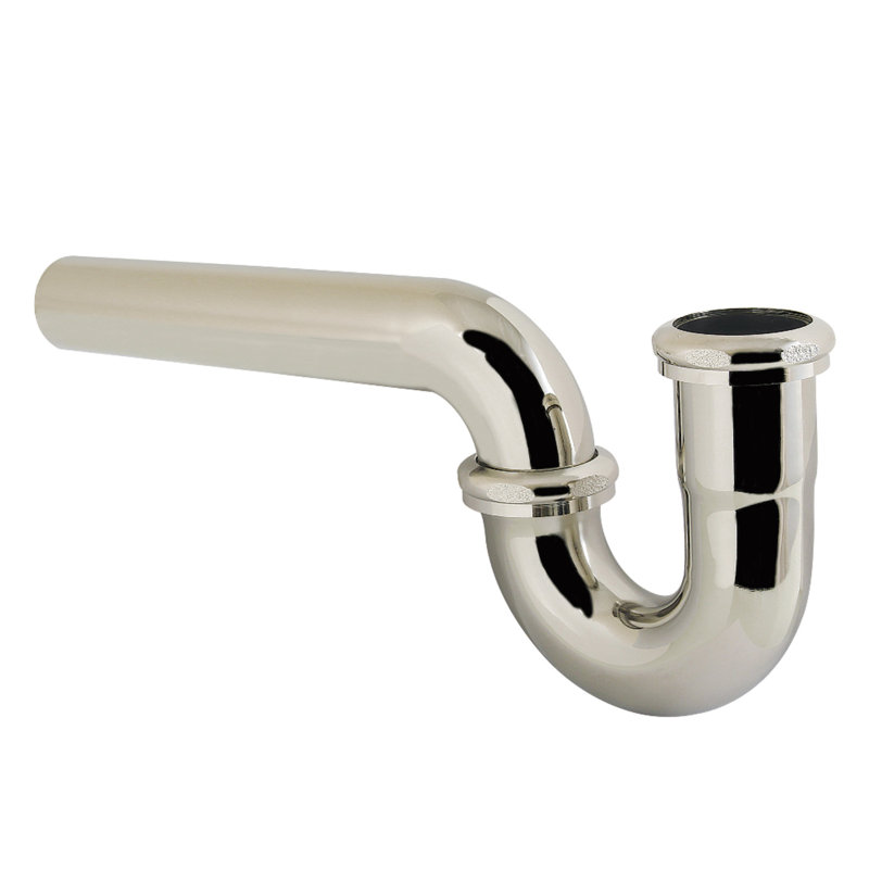 Kingston Brass Made To Match 1-1/4 (or 1-1/2) x 1-1/2 Inch Decor P-Trap without Flange, 13-1/16 Inch Length, 18 Gauge