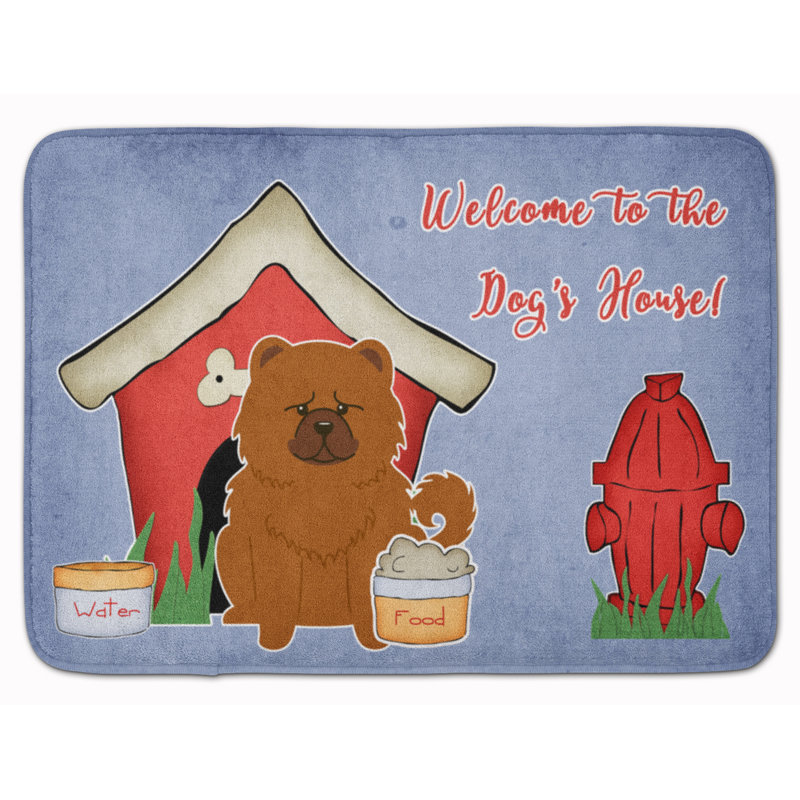 Tapis pour salle de bain Dog House, Rouge