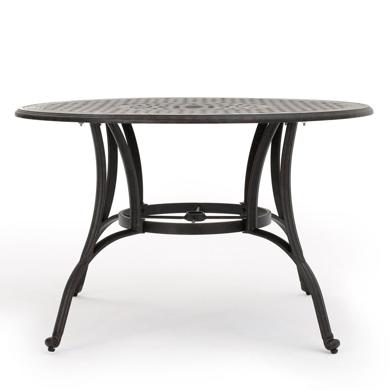 Table de salle à manger d'extérieur en fonte d'aluminium, bronze