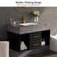 Ensemble de meuble-lavabo mural moderne flottant noir avec pierre frittée encastrable 35 po Chiverton-1958656418-1957807516-1958656419