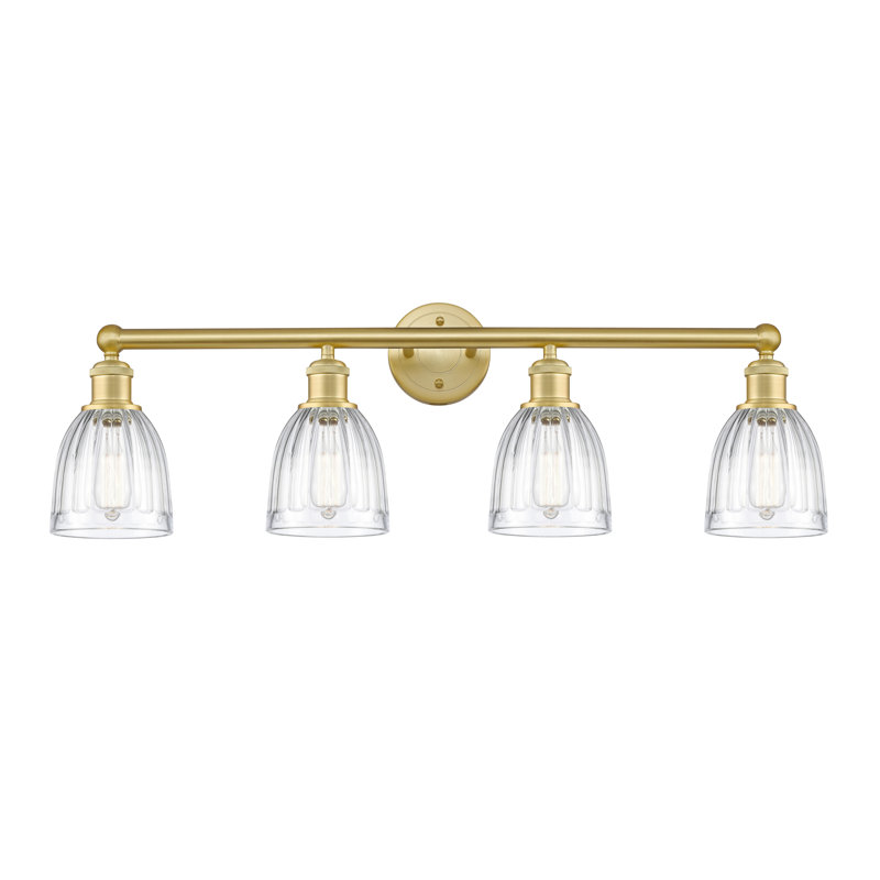 Éclairage pour meuble-lavabo 4 lumières 32,75 pouces Radegonde, Transparent, Or satiné