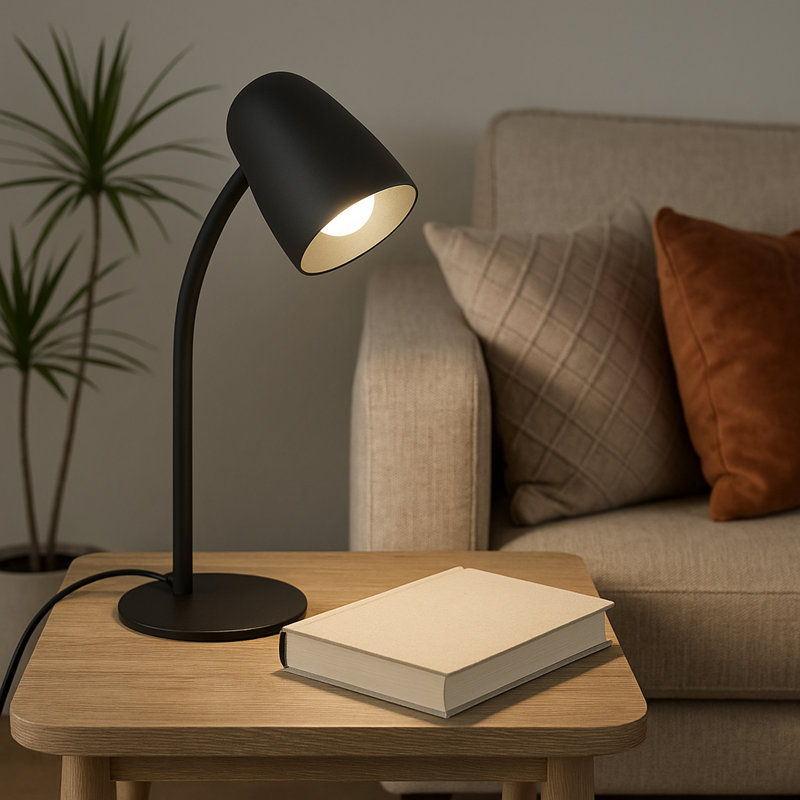 Carlo Modern Flexible Desk Lamp, Black