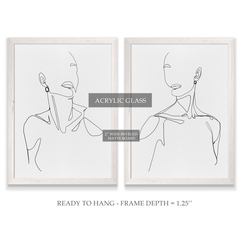 «Everlast Elegance I» par Vincent Van Gogh - ensemble de 2 reproductions de dessins encadrés, H 20 po x l 16 po x P 1,25 po