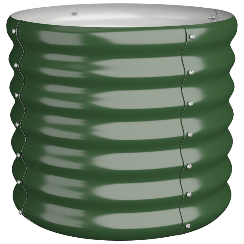 Garden Raised Bed Powder-coated Steel, Green, 14.17" H x 15.75" W x 15.75" D