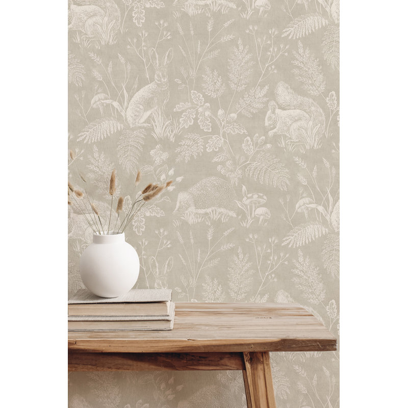 Papier peint Woodland Toile, Gris