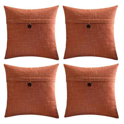 Buttons Cotton Blend Reversible Throw Pillow