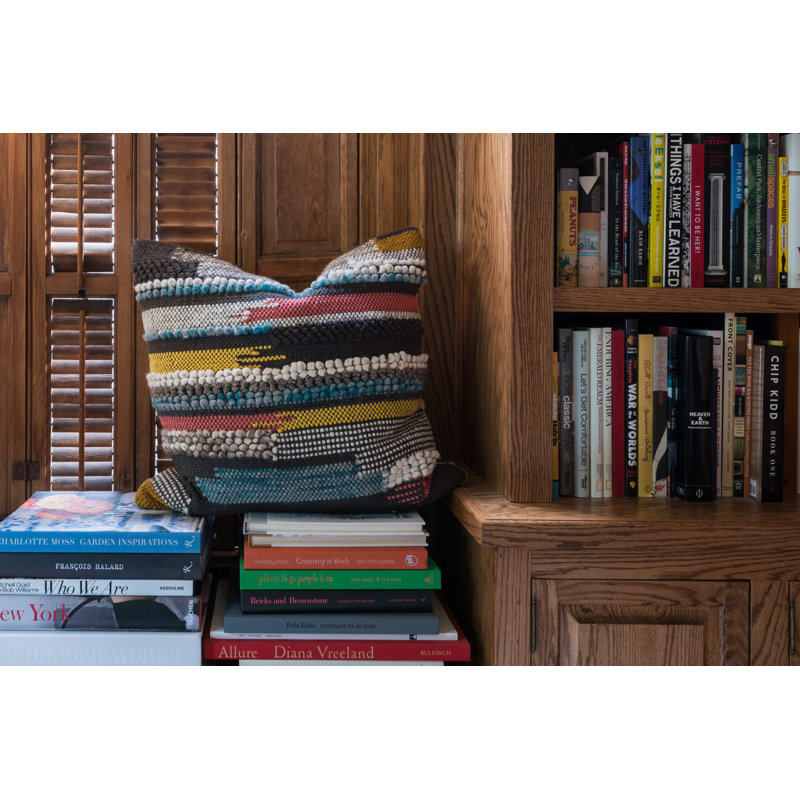 Multicolor Striped Cotton Blend Square Kids Pillow