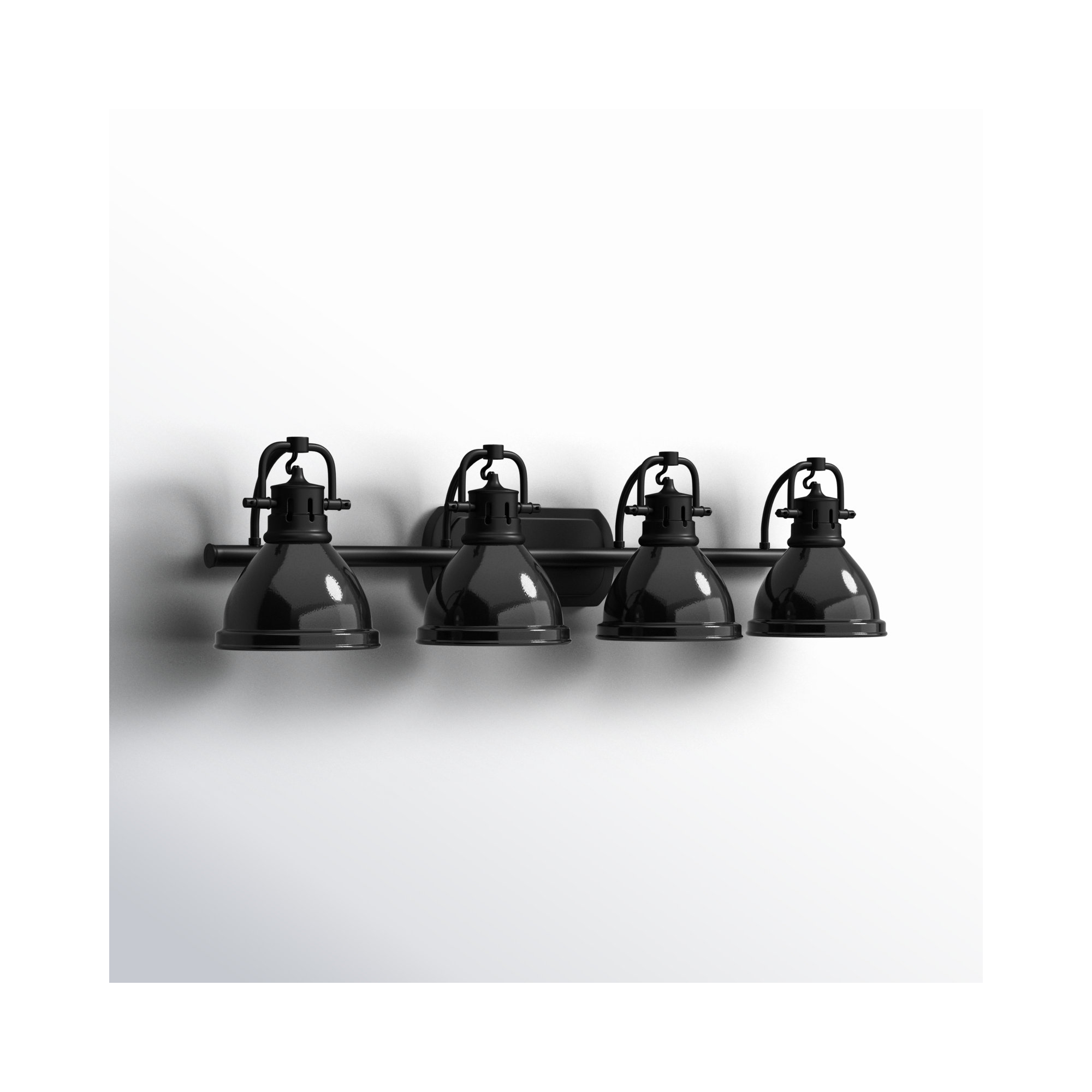Calico 4 Light Dimmable Vanity Light, Matte Black, Black