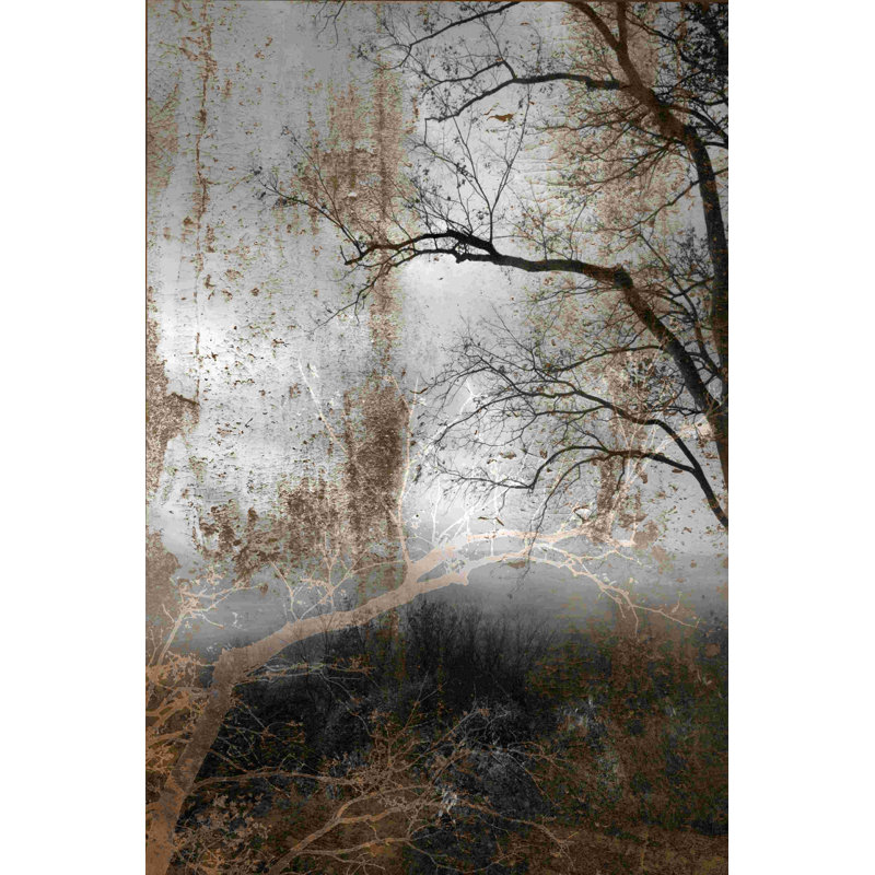 Arbre surplombant - peinture sur toile tendue, H 30 po x l 20 po