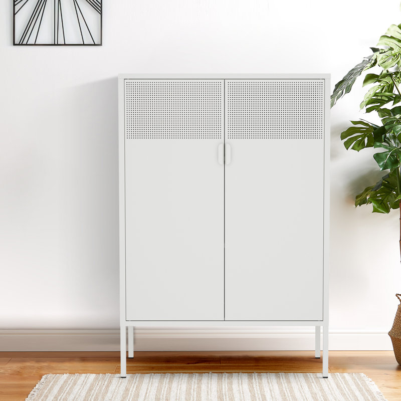 Armoire de rangement 32 po à 2 tablettes, Blanc