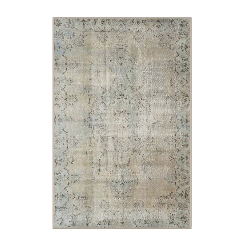 Tapis décoratif gris contemporain, Rectangle 6 pi x 9 pi