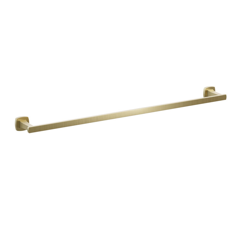 Porte-serviettes évasé transitionnel 9 po avec rosette carrée Emtek, H 1,625 po x L 31,34 po x P 3,125 po, Laiton satiné