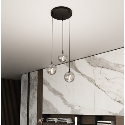 Harley 3 - Light Black Sphere Pendant