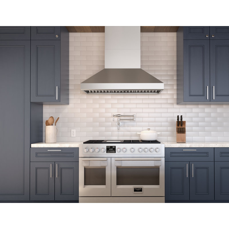 60" Titan 750 CFM Ducted Wall Mount Range Hood in Silver with Nightlight Remote Control Included