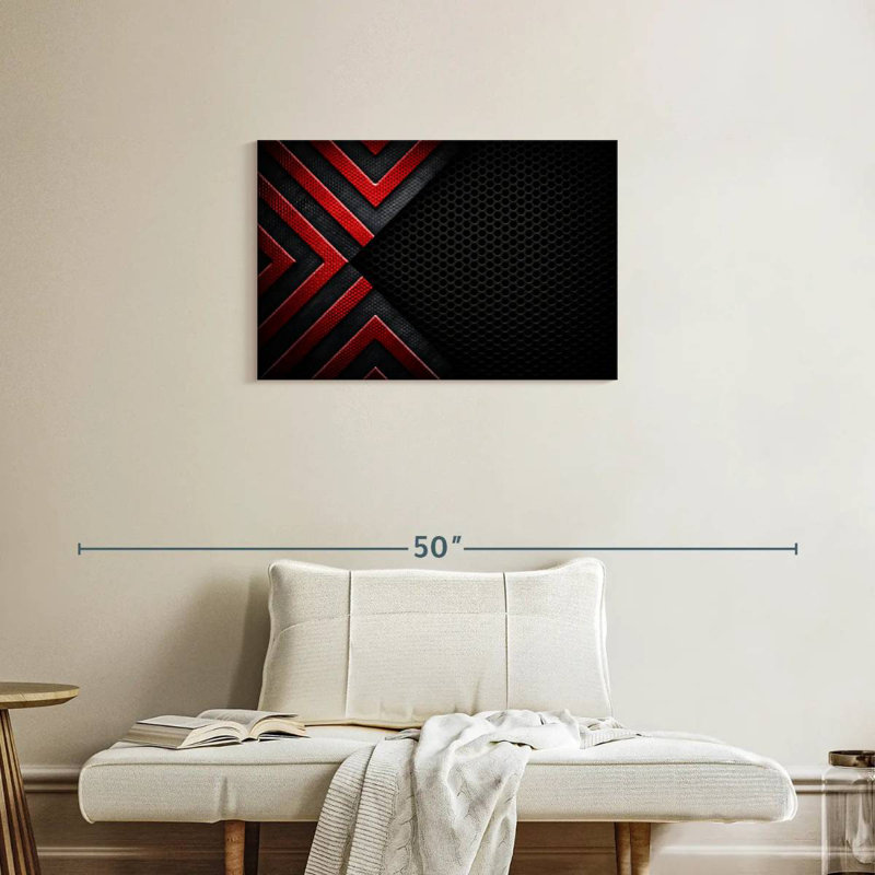 Avery Red Black Abstract, 20" H x 30" W