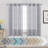 Hywell Soft Linen Plaid Semi-Sheer Grommet Curtain Panels-429486275-429486272