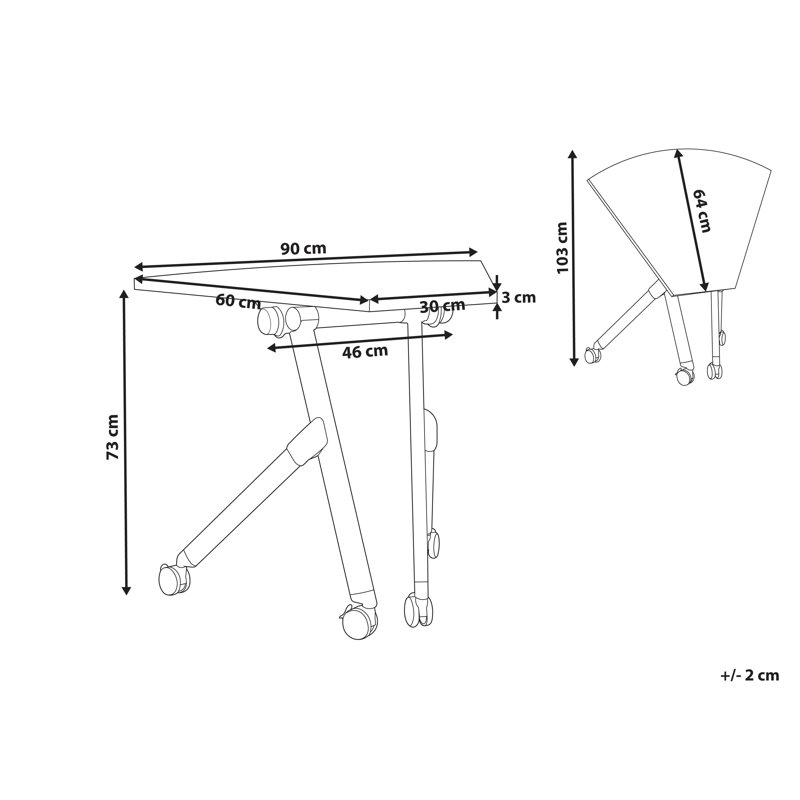 Aarre Corner Standing Desk, Light Brown/White