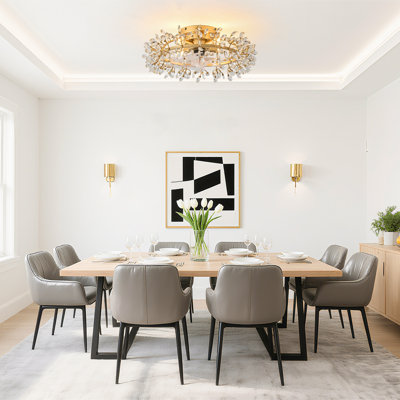 Ventilateur de plafond en cristal 22,8 "avec luminaire et télécommande