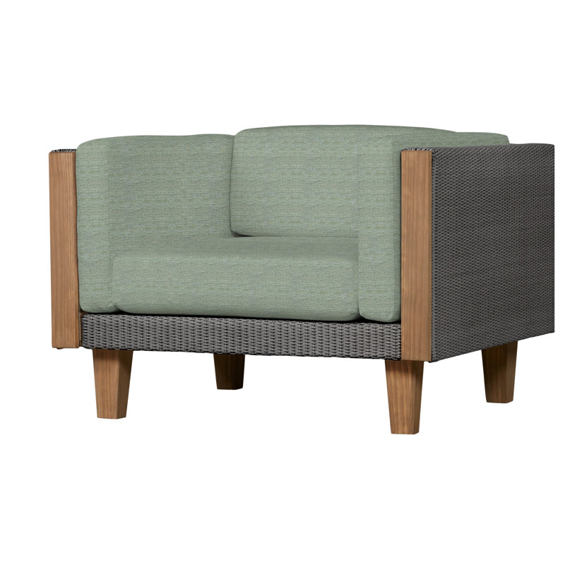 Catalina Outdoor Teak Lounge Chair, Demo Mist, Ivory