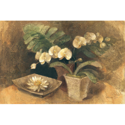 Meditative Orchids 1 Piece Wrapped Canvas Painting
