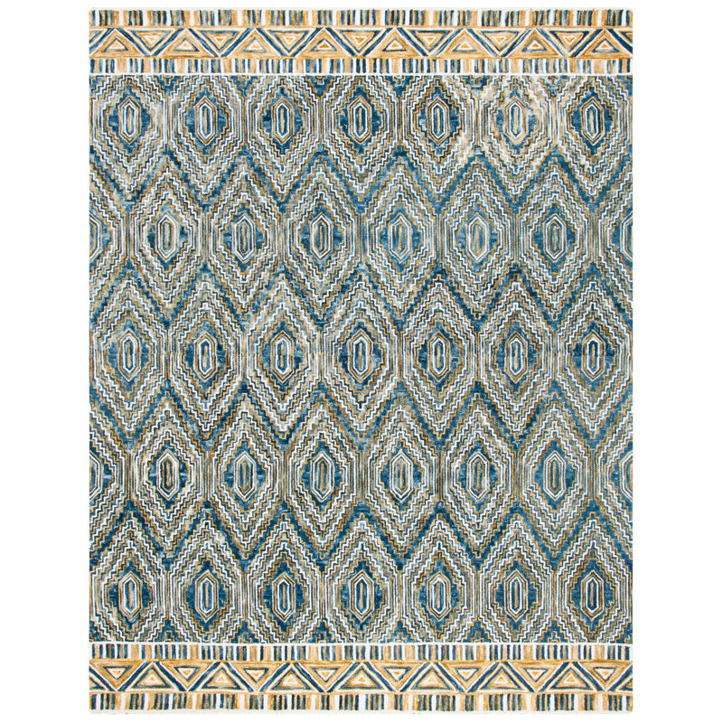 Deyoung Hand Tufted Wool Geometric Rug, Rectangle 9' x 12'