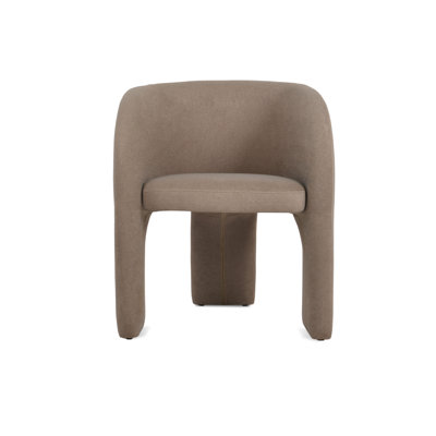 Isabel Velvet Upholstered Armchair in Light Brown