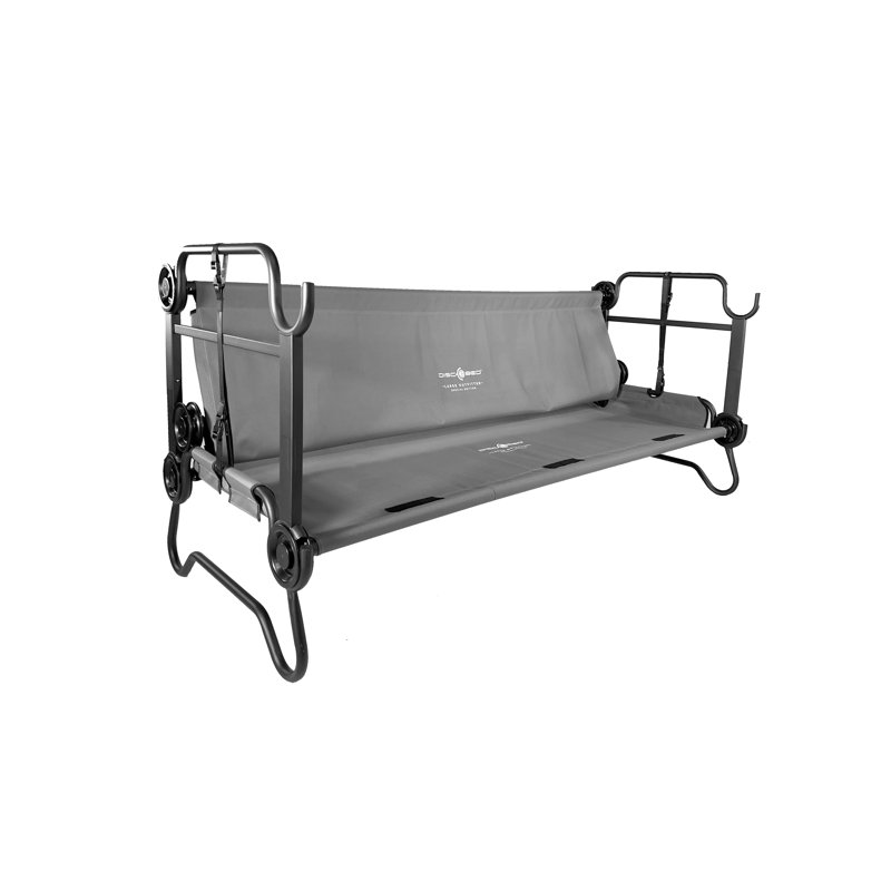 Large Gray Benchable Double Cot with Storage Organizers