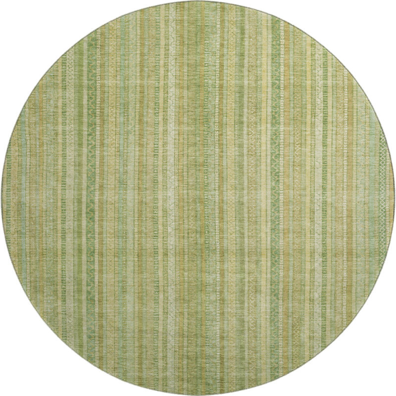 Premium Machine Washable Filiberto AMF1655 Stripes Rug, Round 8'