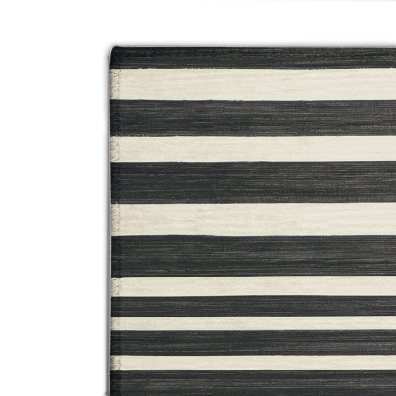 Tapis intérieur / extérieur gris HorizontalStripes, Rectangulaire 8 pi x 10 pi