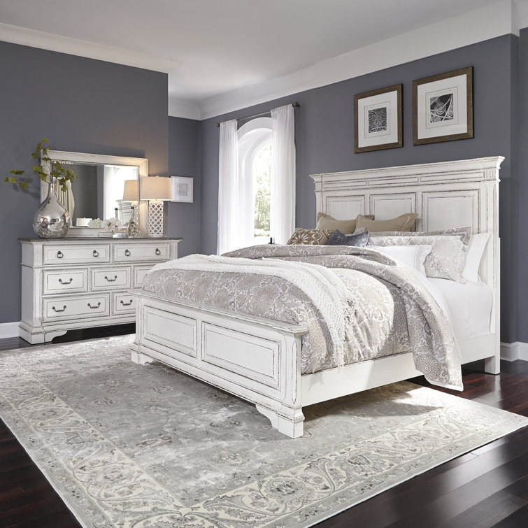 Exmouth Panel Bed, Dresser & Mirror Set