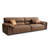 Brown Genuine Leather Modular Sofa cushion couch