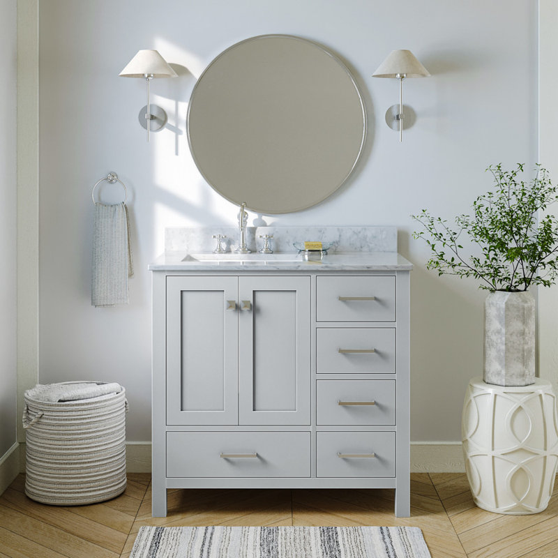 Ensemble de meuble-lavabo simple 37 po Flynt, gris