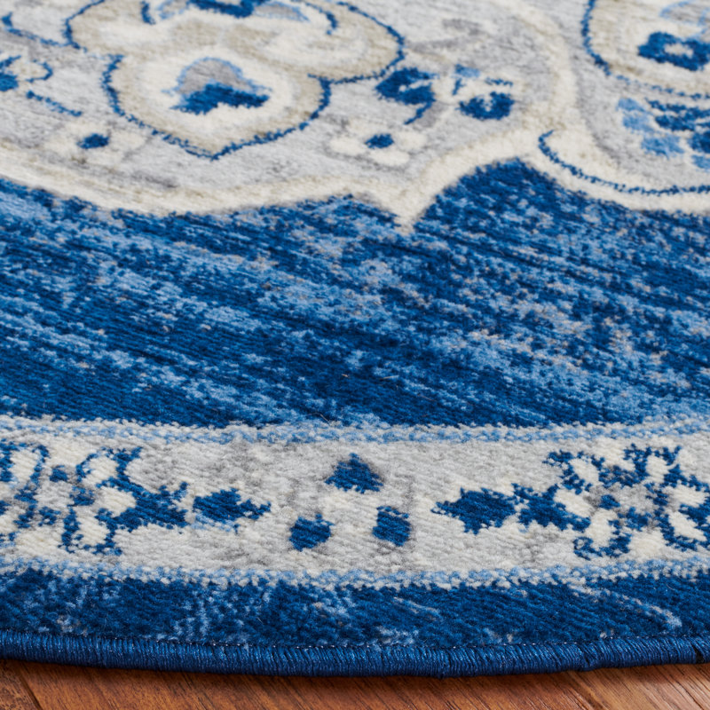 Tapis bleu marine / gris Arvillia, Rectangle 4 pi x 6 pi