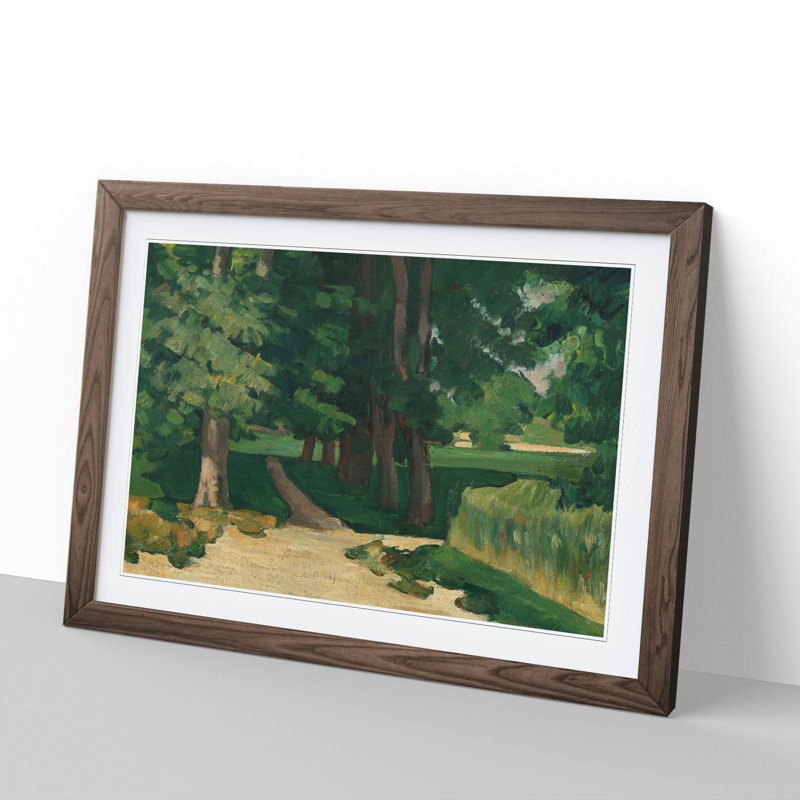 Cezanne - Allee Im Jas De Bouffan by Paul Cezanne - Framed Print, 48cm H x 65cm W x 2cm D, Walnut Framed