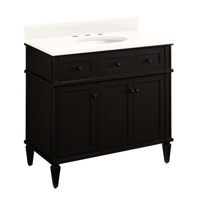 Elmdale 36" Freestanding Mahogany Single Basin Vanity  Oval Undermount Sink - 8" Faucet Holes