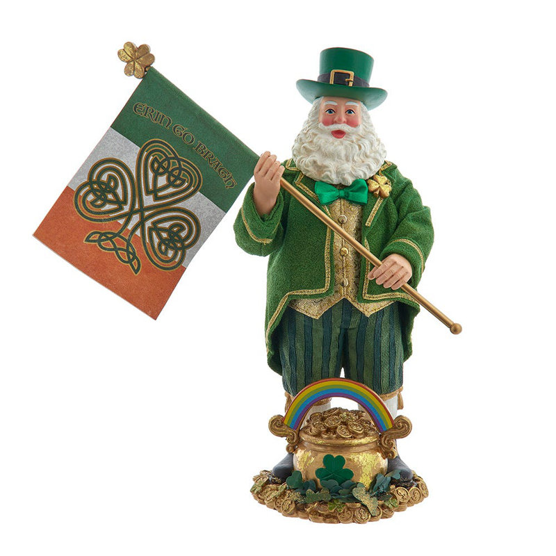 Père Noël irlandais musical Fabriché de 11 pouces Kurt Adler