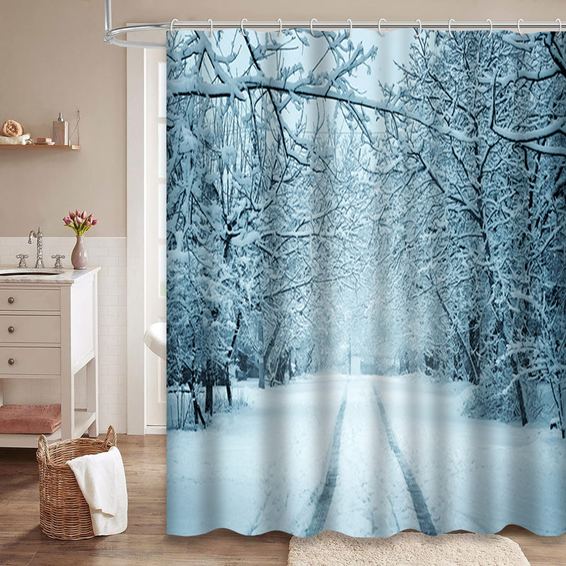 Rideau de douche Winter Snow, L 72 po x l 84 po