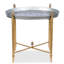 Pewter Round Tray & Gold Table with Finials-1247650727