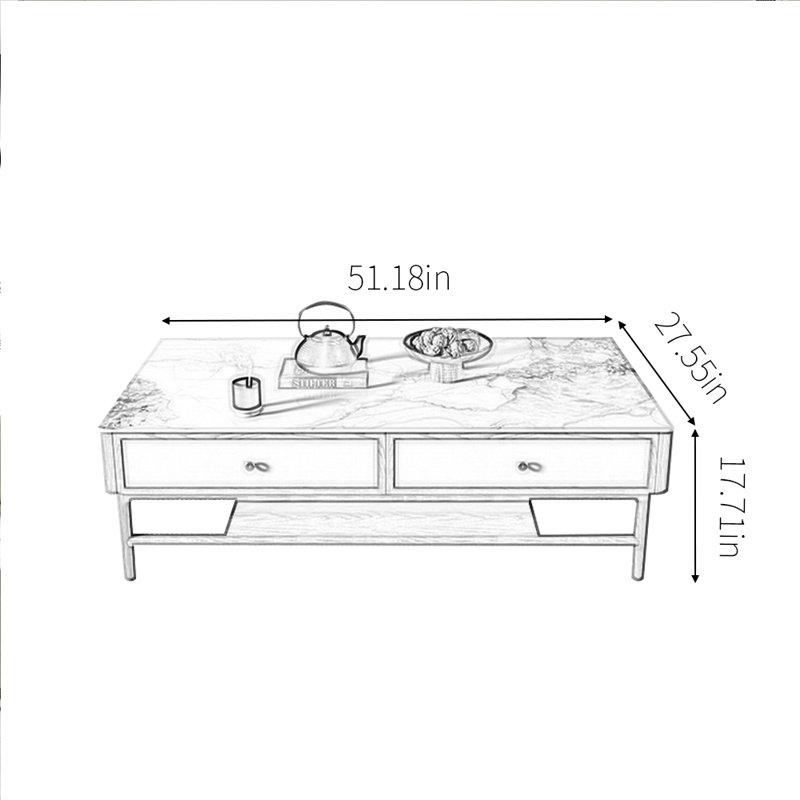 New Chinese-style granite slab coffee table