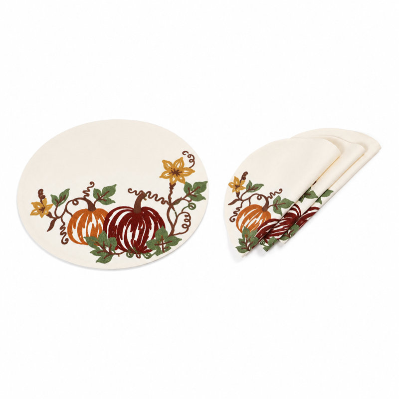 Récapitulatif à flora brodé 16 po happy automne citrouilles Trumbauer
