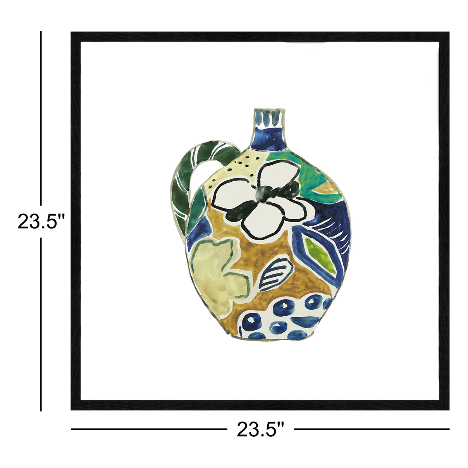 Picasso Vase by Aimee Wilson, Black, 23.5" H x 23.5" W x 0.75" D