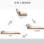 Chaise convertible convertible - pliante avec 2 coussins, réglable, beige, chaise de plancher captivante peu encombrante, et pliante, beige et compacte, pour les loisirs