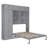 Queen Size Wall Murphy Bed With Top Cabinet,Shelves  And  Wardrobe, Space Saving Foldable Bed,Gray-1338996733