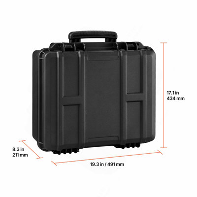 Hard Pistol Case, Heavy Duty Hard Gun Case with XPE Foam Lining, Waterproof Pistol Storage Box with Customizable Interior & Handle for Gun, Lenses, Camera, Gear, TSA Compliant, 19.3x17.1x8.3 in