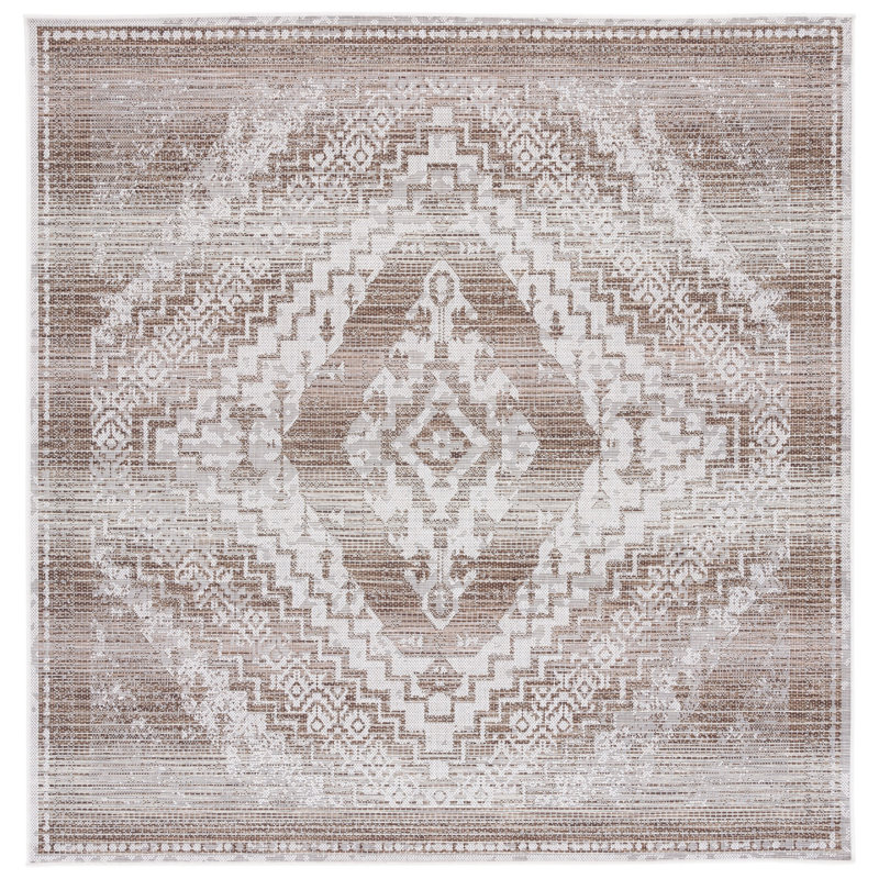 Havana Performance Oriental Indoor/Outdoor Area Rug, Square 6'7"