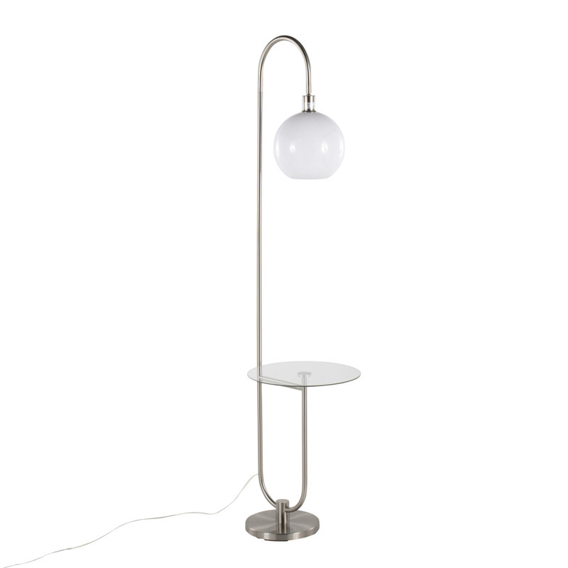 Lampe sur pied à plateau 71 po, Nickel