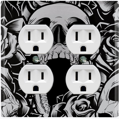 Plaque murale murale Skull Rose Mouth Roses