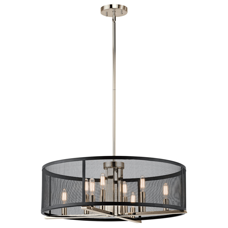  Lustre tambour 8 lumières façon bougie